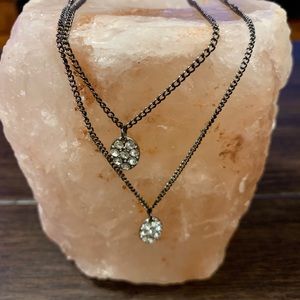 Layered crystal necklace